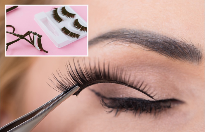 Apply eyelash glue with a bobby pin